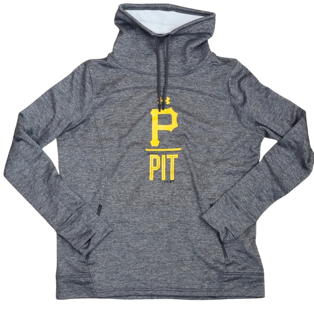 Under Armour Pittsburgh Pirates Hoodie Women‎ XL Grey ColdGear MLB Funnel Neck